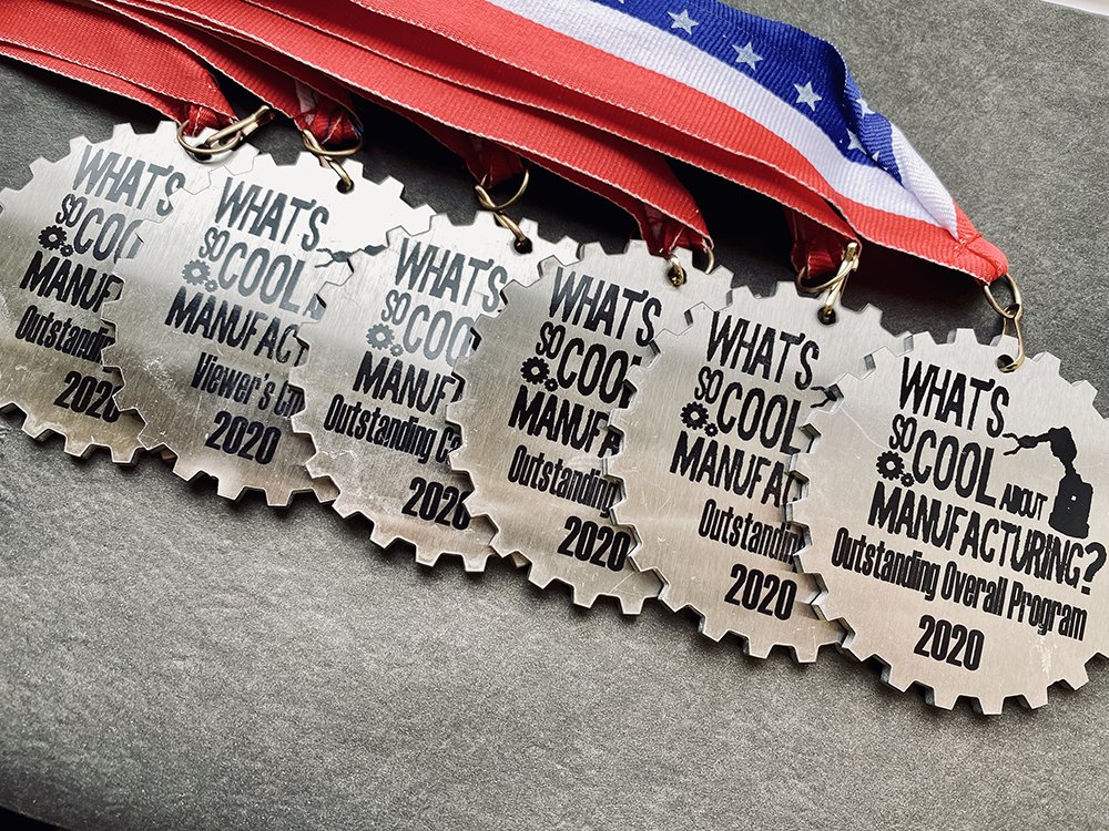 wscmwc's tweet photo. These are the medals for winning teams (just one of the categories)...designed and produced by the Precision Production Metals class at the Mercer County Career Center. MCCC- Thank you for your support and for making these really cool medals. https://t.co/38E9Lf4yc5