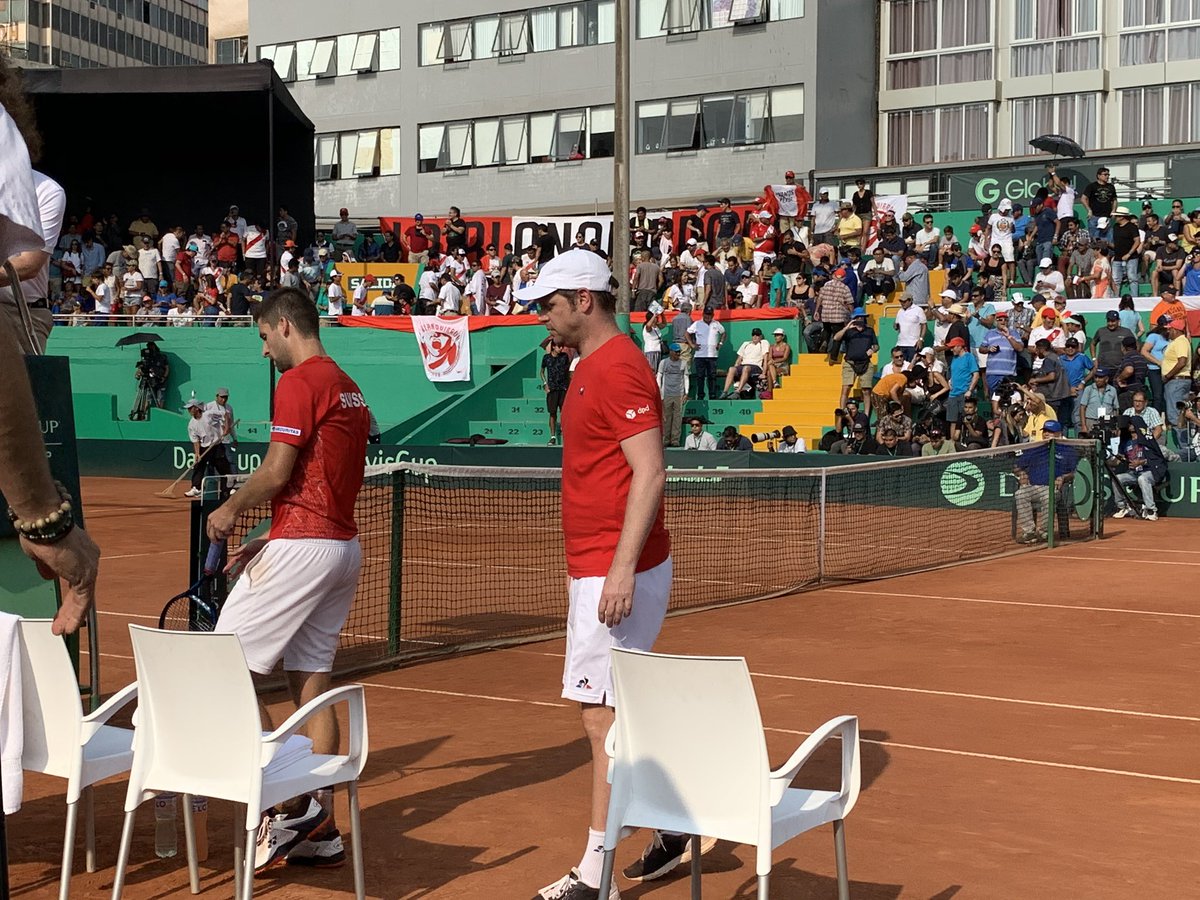 swiss_tennis's tweet photo. #PERSUI A hard fought first set goes to Peru with 7:6(4). Huge fight from Sandro #Ehrat vs Varillas - let’s go, Sandro! #SupportTheSwiss https://t.co/RaSAwfM0jB