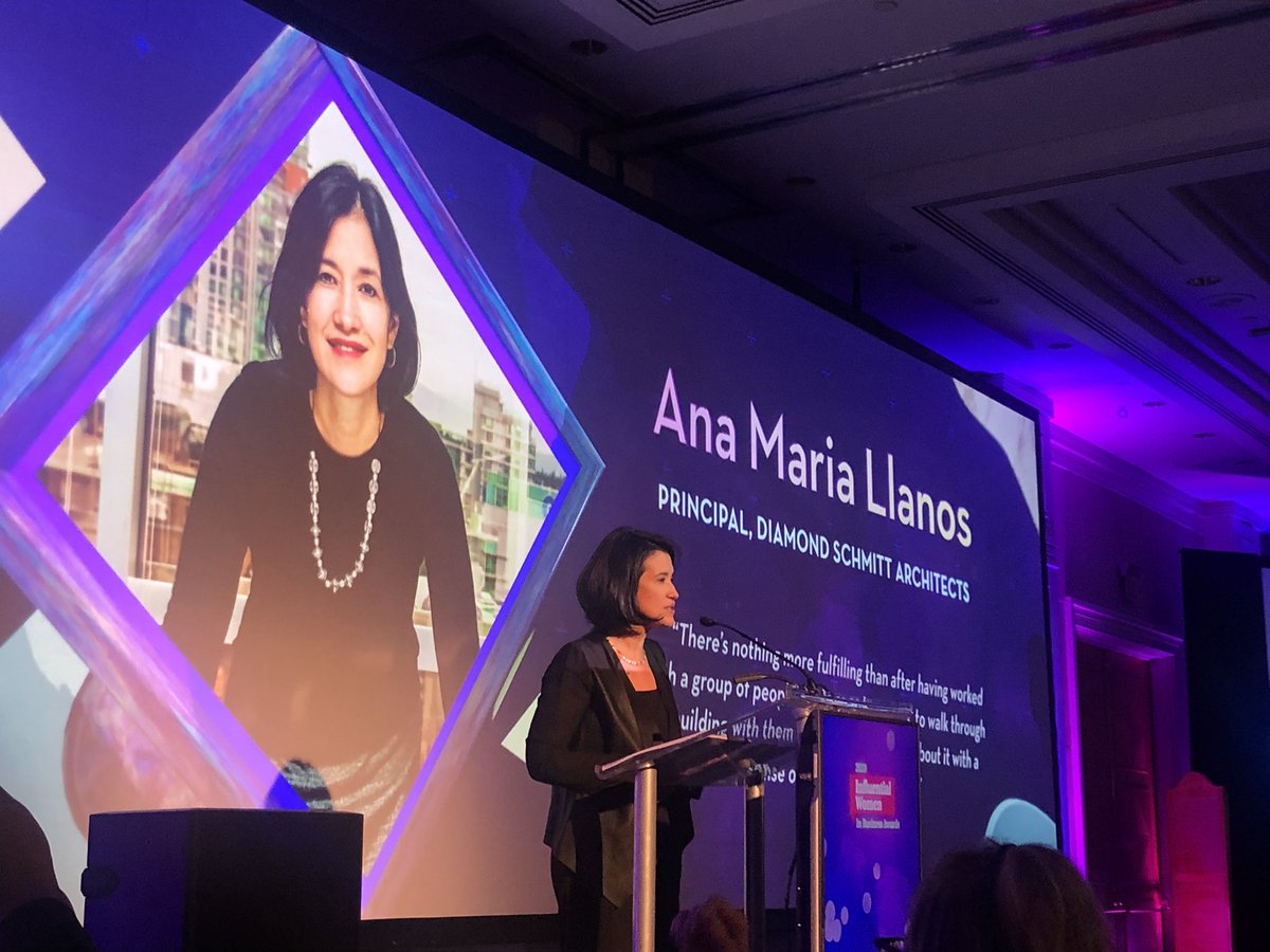 jearthy's tweet image. What an inspiration! Congrats to Ana Maria Llanos of @DiamondSchmitt for being a true trailblazer in architecture &amp;amp; considering the importance of sustainability &amp;amp; diversity as you design the future as a #woman #mother #immigrant . #iwib @BIVnews #IWD2020