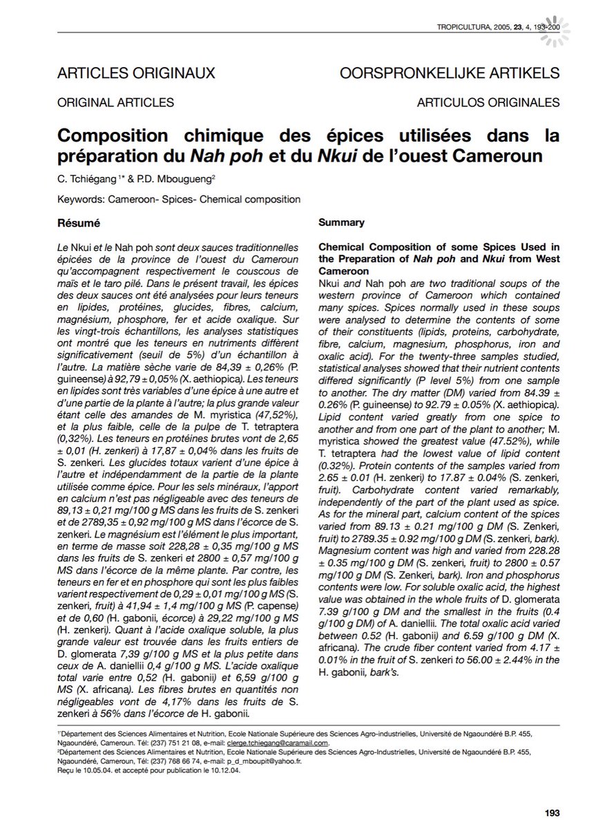 mbeatowe's tweet photo. Le #Nkui est une préparation gluante obtenue par macération de l’écorce de Triumfetta pentandra dans de l’eau chaude et dans laquelle, on incorpore un mélange de 13 épices écrasées.Téléchargez ici un travail scientifique de 8pages sur le #Nkui & le #Taro: https://t.co/Vd1SrsvCLL https://t.co/xzgzRr86PZ