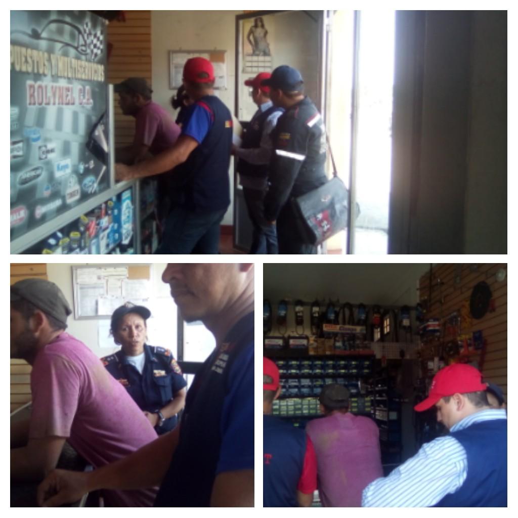 Realizando trabajo bomberos y seamat inspección a establecimientos  en San Rafael de canagua