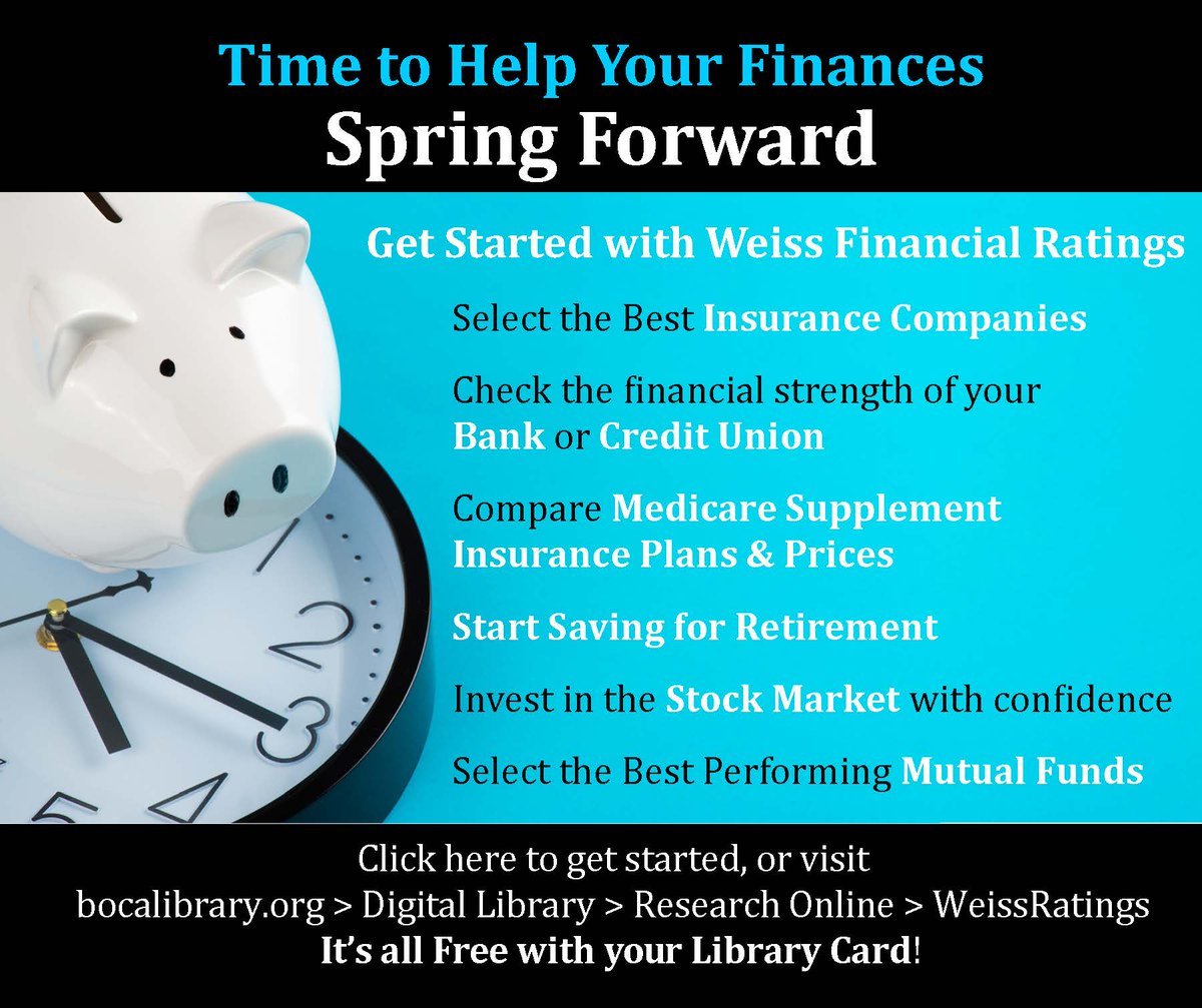 Ready for #DaylightSavings time? Perhaps it’s time to help your finances “spring forward,” too! Check out our WeissRatings Consumer Guides site for easy-to-follow guidance, worksheets &amp; other tools to make your insurance, banking, &amp; investment decisions. tinyurl.com/y3ov6k23