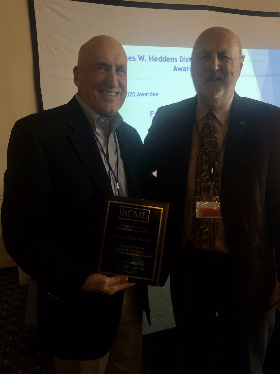 DoctorMatHney's tweet photo. Skip Fennell honored as the James W. Heddens Distinguished Service Award at this years #RCML2020. Thank you Skip for all your service to mathematics education and the Research Council on Mathematics Learning Research Council on Mathematics Learning - RCML. @RCMLSocialMedia https://t.co/AGO1BifvgZ