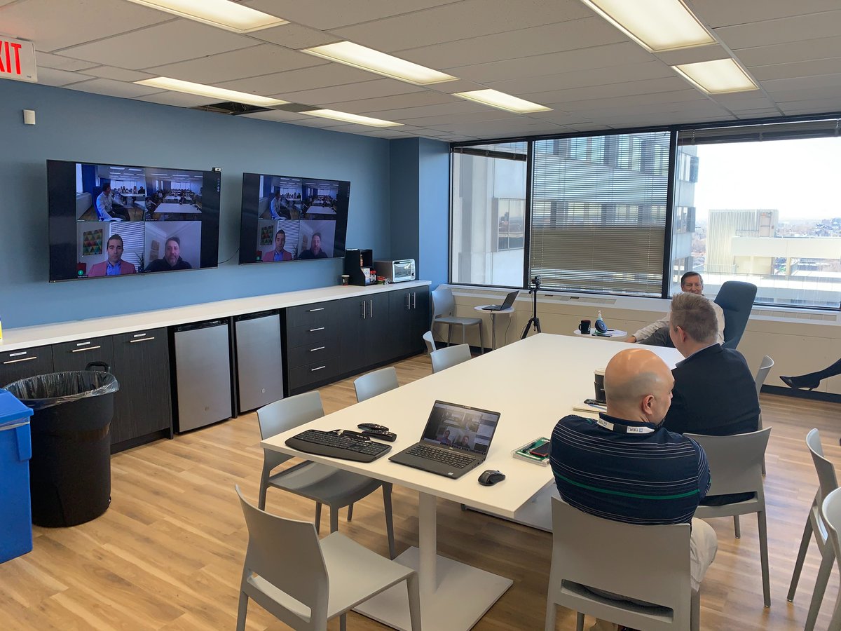 Mnotten's tweet photo. Another edition of a company-wide coffee chat w/ the @Tier1Fin team in our new lunchroom. Joined virtually by EVP of Sales @PaulChesek &amp; Rastko Starcevic, who works closely w/ our partners. @salesforce @openfintech @silverlinecrm @partnerforce @ClientIA #Tier1Fin #CoffeeTalk https://t.co/OTyXXvtnB7