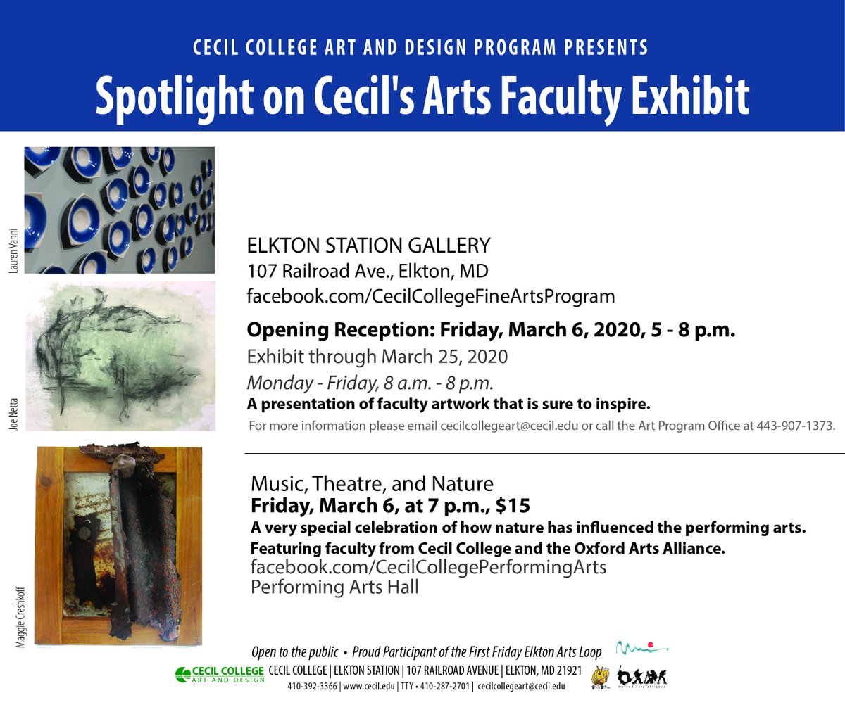 CecilCollege's tweet photo. Join us for Elkton's First Friday Art Loop on this evening at Elkton Station! #cecilcollege #ownyourfuture #artloop #firstfriday https://t.co/alau0SnT1i