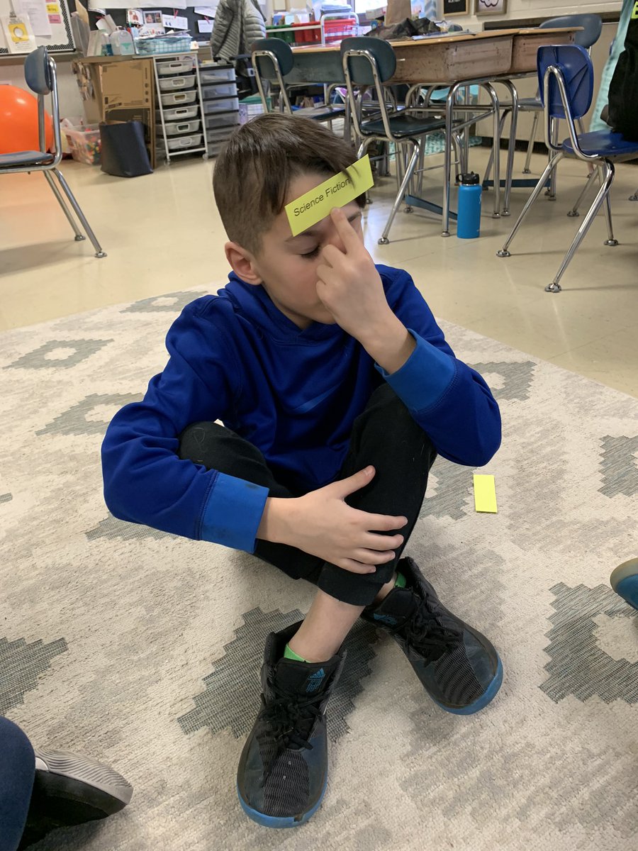 Had an awesome time playing literary genre headbandz today in fifth grade! #sssct