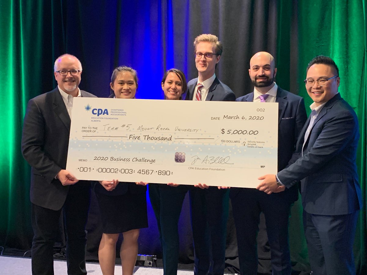 CPA_AB's tweet photo. That’s a wrap for the #CPABusinessChallenge sponsored by the #CPA Education Foundation. We are very proud to announce the winners....
🥇 Team 12 from @UAlberta  
🥈Team 5 from @mountroyal4u  
🥉Team 1 from @AthabascaU  
#ThankYou to everyone who made this year such a success! https://t.co/EKlQngSeNh