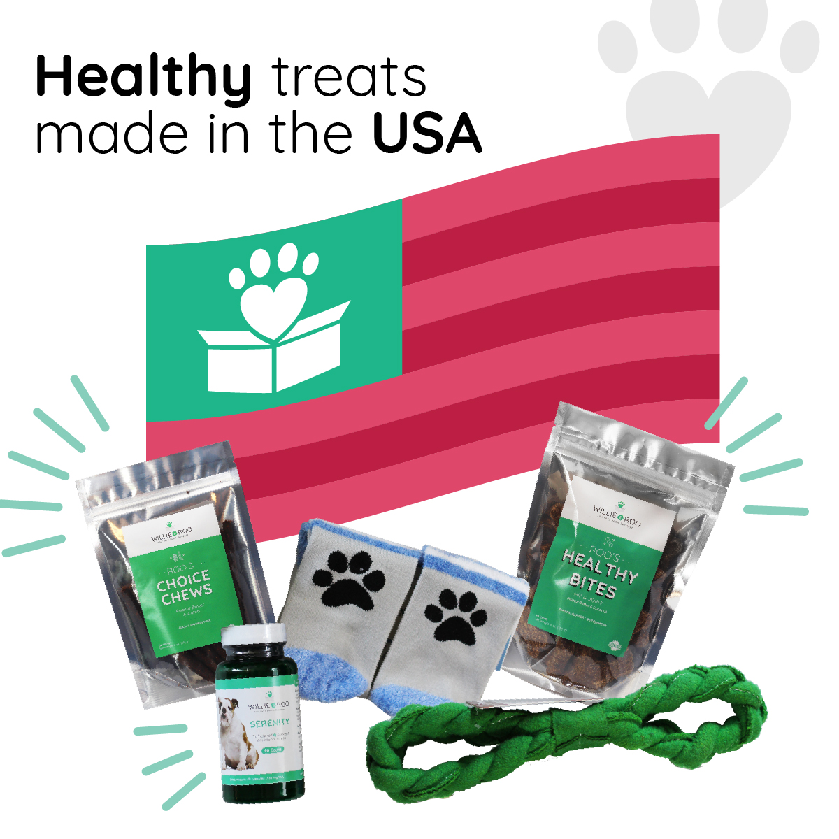 willieandroo's tweet photo. We make our healthy treats right here in the U.S.! Head to our website to learn more: https://t.co/CE9plbu9pe 💚🐶😺 https://t.co/gh9jGqA0u1