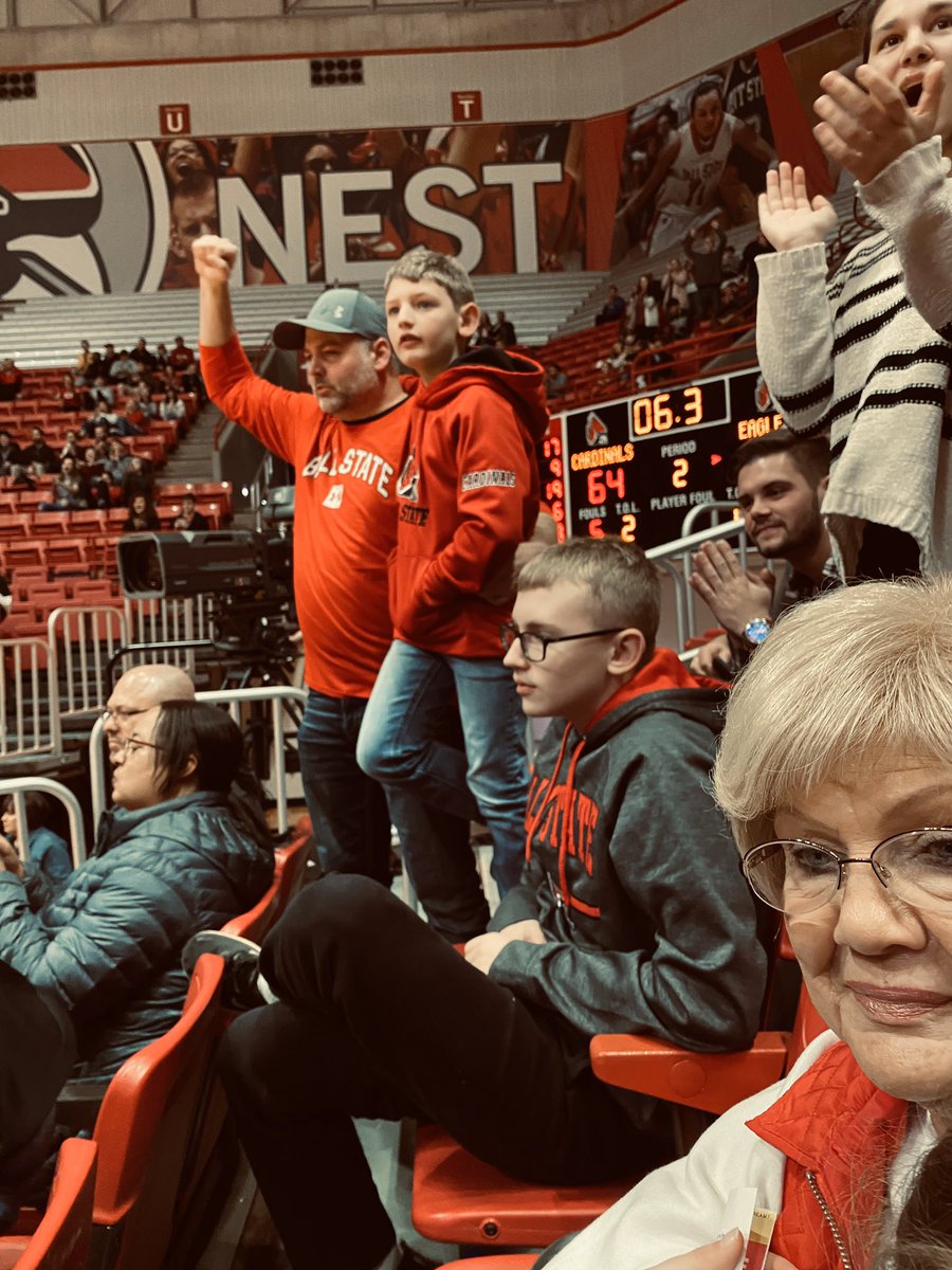 Bre0725's tweet photo. Hoping for a road win tonight!  We are making the trip to Northern Illinois to watch our Cards 🏀 #WeFly #ChirpChirp https://t.co/OeXOey1sMz
