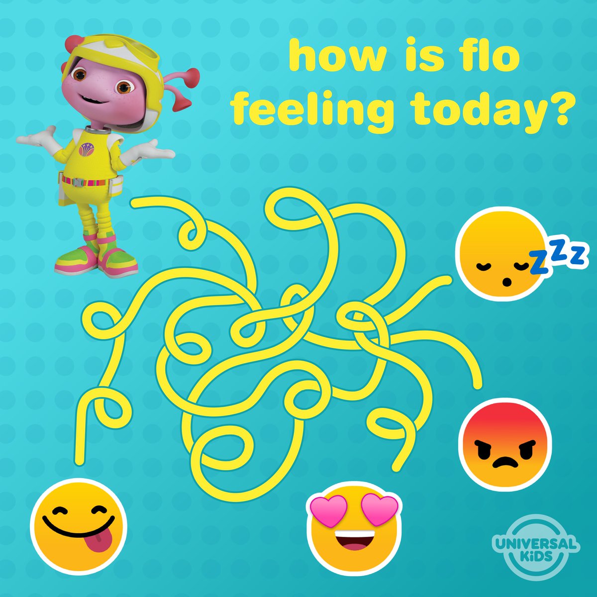 UniversalKids's tweet photo. Follow the line to see how Flo is feeling today! #Floogals https://t.co/OtfkcGdJx2