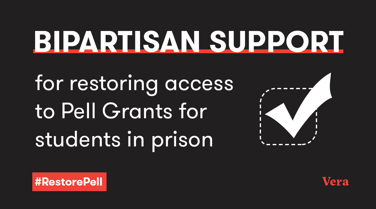 verainstitute's tweet photo. Exciting news: In a continued show of bipartisan support for restoring access to Pell Grants for incarcerated students, @DanCrenshawTX cosponsors the #REALAct.
Legislators on both sides of the aisle agree: It's time to #RestorePell for people in prison. https://t.co/cj7vfpTsY0