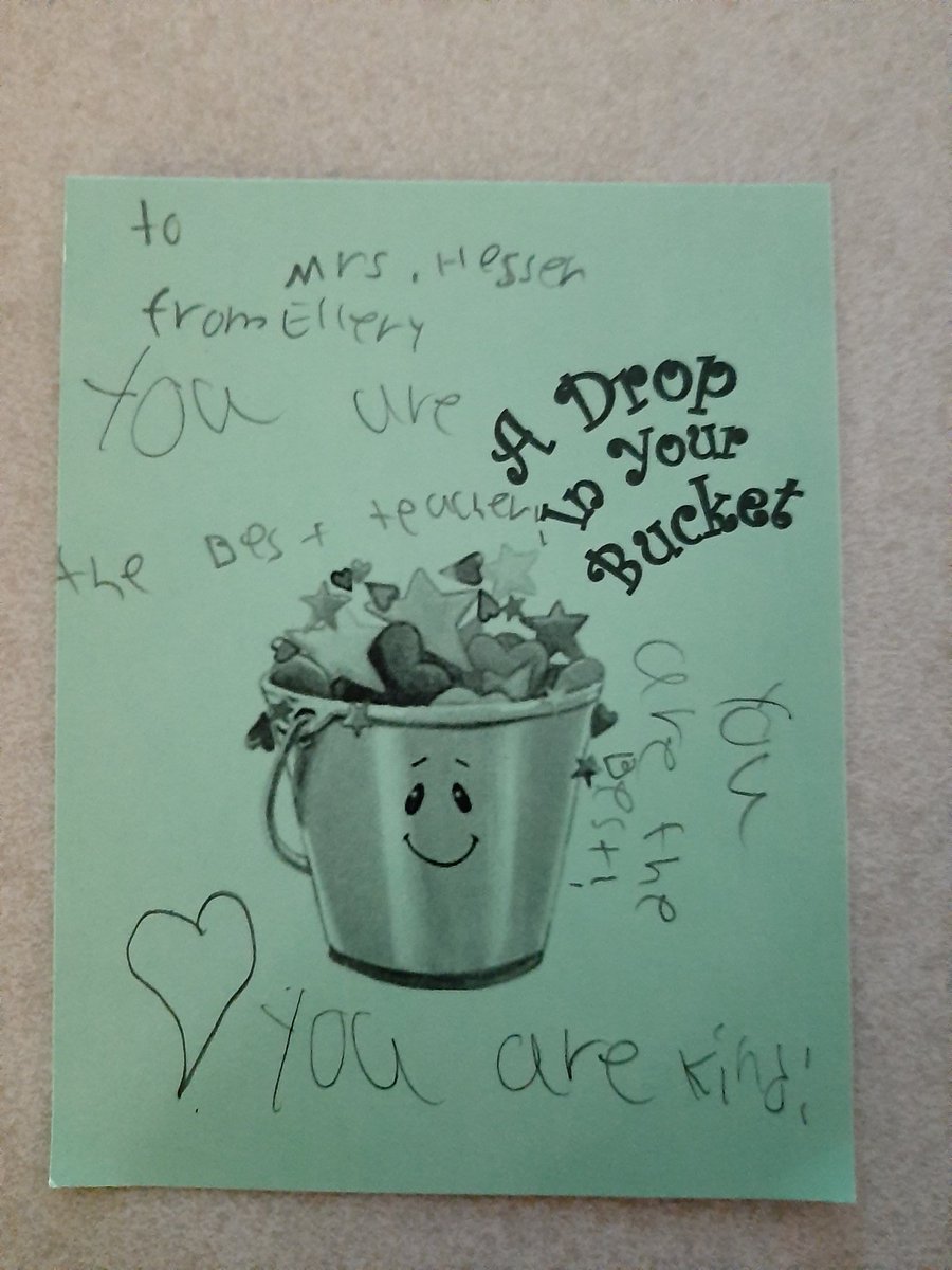 KristinHesser's tweet photo. School wide bucket filling mission up and running @TeamBrougham ! Got my first one today!! 🥰🥰#olathebucketfillerfriday https://t.co/u54ftABknt
