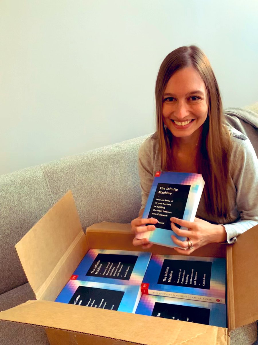 CamiRusso's tweet image. Look at what just came in the mail!!!! 

It’s getting real! My book’s uncorrected copies 😱🌈

#ethereumbook #infinitemachine