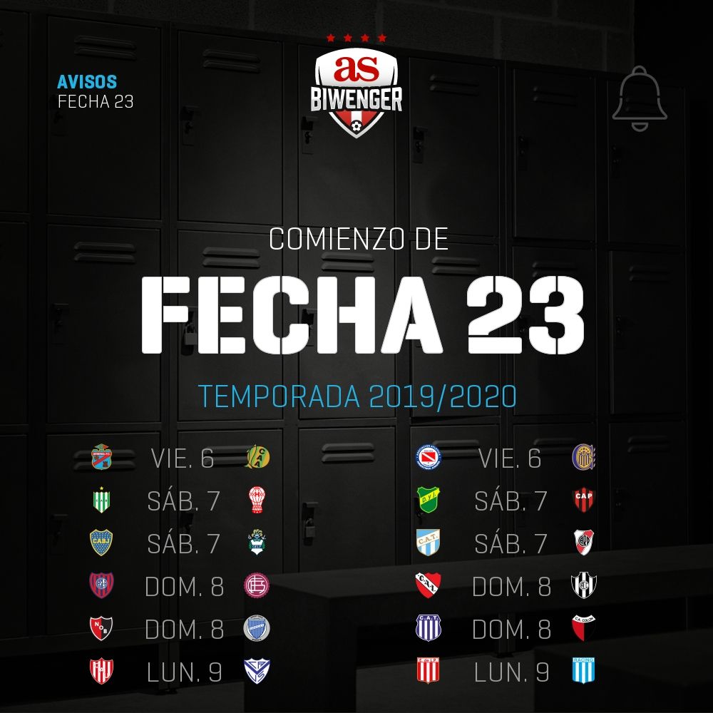 ¡Comienza la fecha 23 de Superliga Argentina en Biwenger! biwenger.as.com/primera-divisi…