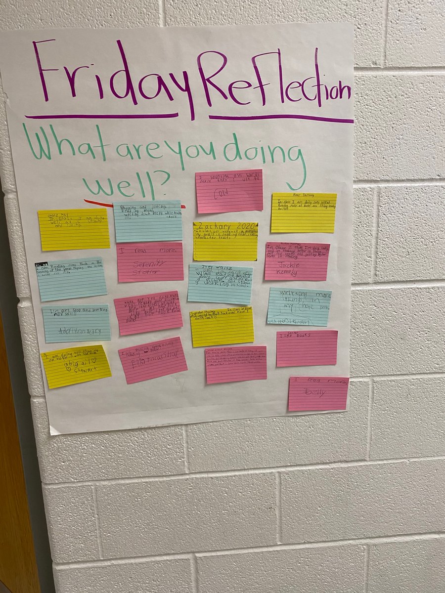 #reflectivefriday Ss reflect what they’re doing well in the clsrm. Another practice in play frm #cohort2classroom how amazing is is it to share opportunities for Ss to grow frm 👩🏻‍🏫 #buildingstrongreaders @MRI_Family @JMichaelBowman5 @SarahLewis903 @JessicaWood915 @BerkCoSchoolsWV