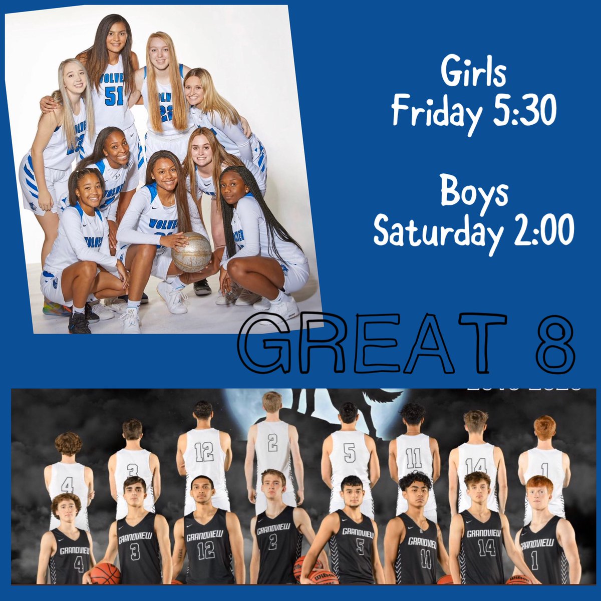 We wanna see you at the Coliseum!  Your GIRLS &amp; BOYS basketball are in the GREAT 8! 🏀<a href="/GHSWolvesHoops/">Grandview Boys Hoops</a> <a href="/GHSWolvesGBball/">GHS Wolves Girls BB</a>
