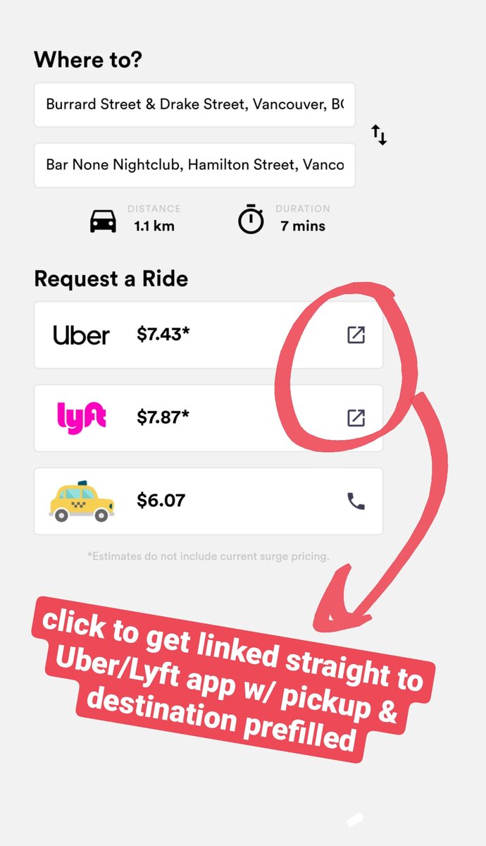 arshganda's tweet photo. Made a website to compare price estimates between Uber, Lyft and taxis in Vancouver/ the Lower Mainland.
https://t.co/bk6wGfK3Wl

Feedback/rts appreciated! 🤩 https://t.co/czqRLBqGhf