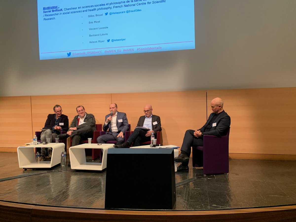 BraudGilles's tweet photo. Intervention à la table ronde #évaluation des dispositifs de #esanté mentale où j’ai eu le plaisir de présenter les activités de #certification @Medappcare. @DeborahSebbane @SanteM_EPSMlmCC Centre collaborateur OMS pour la #Recherche recherche et la #formation en santé #mentale https://t.co/hztI1PZVLV