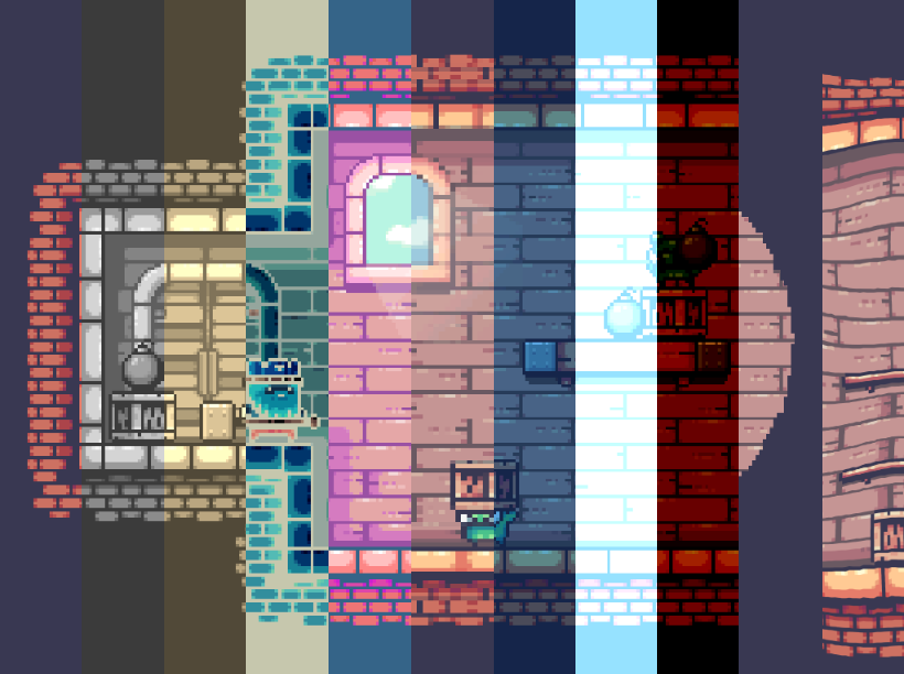 NorsewareOrg's tweet photo. Finished the sweet screen #shaders for #unity3d! Check 'em out :) #indiedev #gamedev #pixelart https://t.co/3tSYh9ootM https://t.co/yEYcQqF7XL