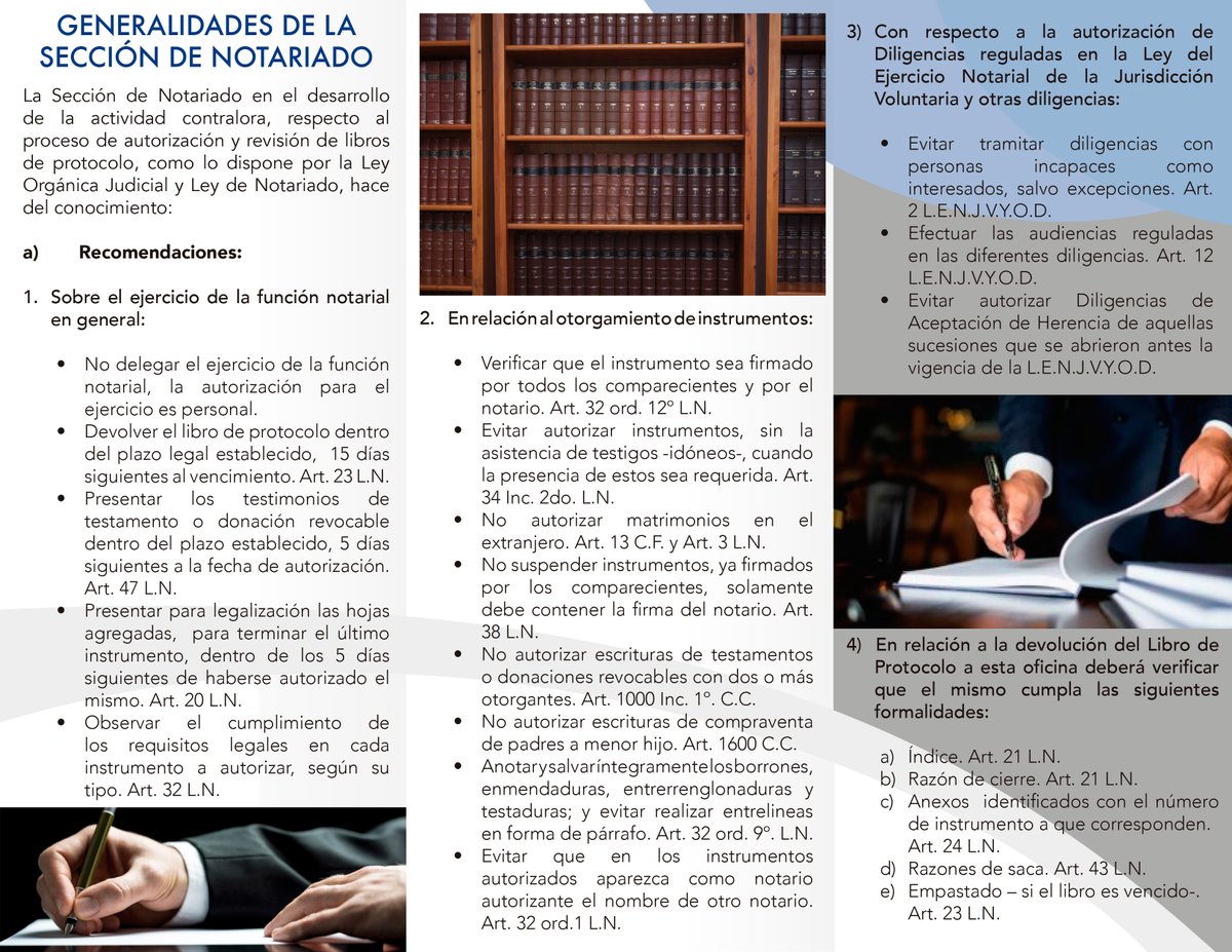 Corte Suprema De Justicia De El Salvador Generalidades De La Seccion Del Notariado