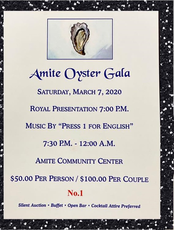 Amite Oyster Gala this Saturday! #TangiEvents