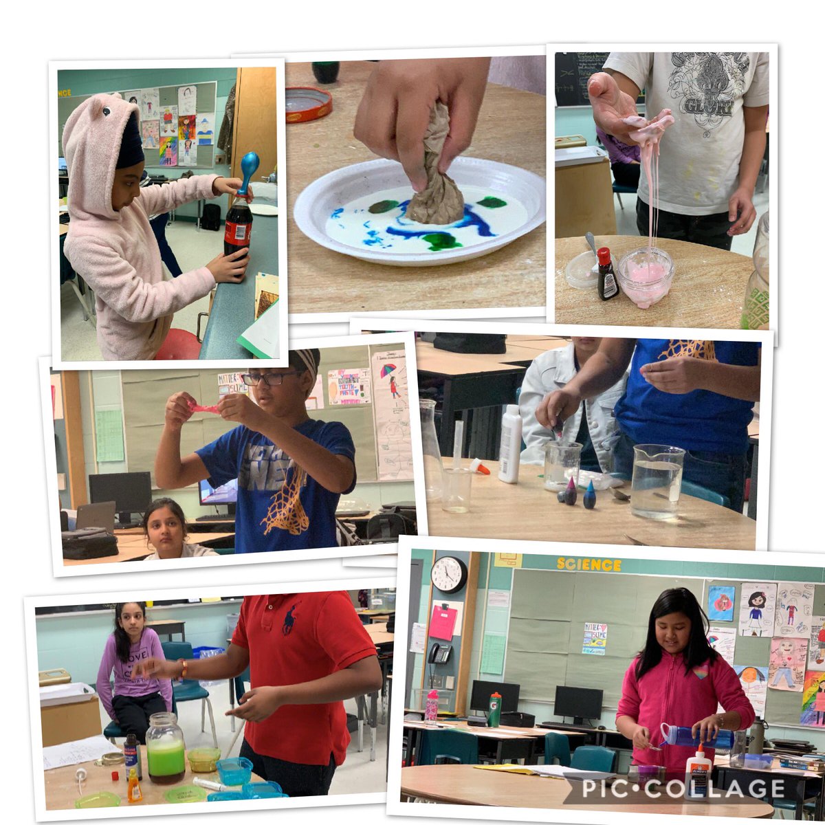 SethTeacher's tweet photo. Matter experiments # creativity. The winner of the show was SLIME!! https://t.co/h6sa0gqyxY