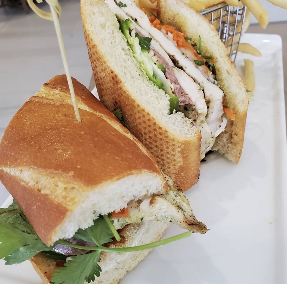 Our Bahn Mi sandwich is coming off the menu soon! Try it while you can!
📷: <a href="/DiningOutSD/">INFAMOUS Food + Drink</a> 
____________________
#bahnmi #diningoutsd #eatsandiego #sdeats #foodie #delmar #sandiego