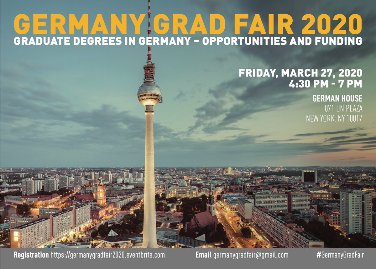 uniallianz's tweet photo. Interested in study programs, funding and career opportunities in Germany? Join us at our #germanygradfair on March 27 at 4:30 pm. Register here https://t.co/JWkMULqwcm #studyingermany #studyabroad #Careers @CulturalVistas @FulbrightPrgrm https://t.co/Lb1acOk09E