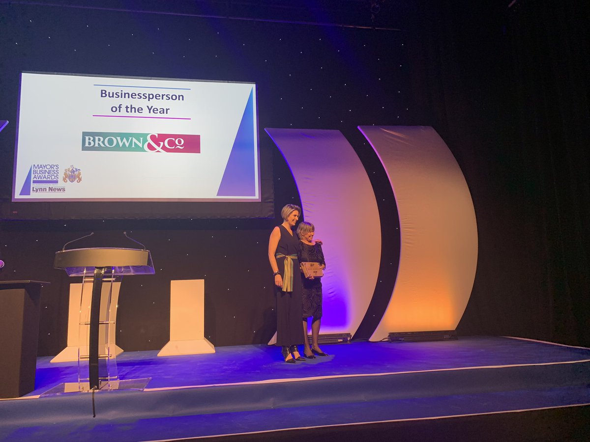 TheLynnNews's tweet photo. Businessperson of the Year is our next category, sponsored by @BrownCoKL. Well done to winner Nicola Bray of Maze Media (@Maze_Media)! #mayorsbizawards https://t.co/sns5IyWw1V