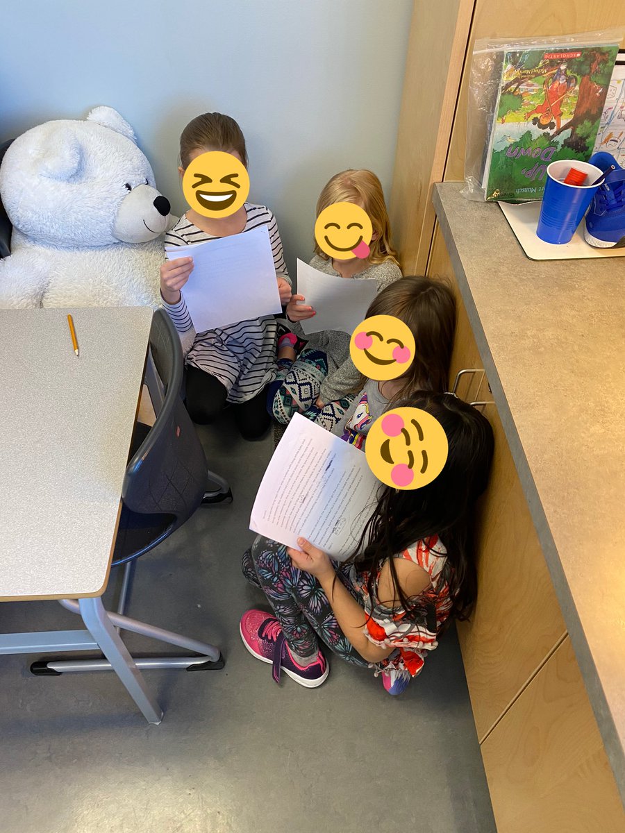 RonSouthernK's tweet photo. What a fun day for PM K! We had a partner math challenge. By using the number of bears outside the “cave” we had to figure out how many bears were inside the cave. 
We wrote about being unique and had choir with gr 1 &amp; CSSI. We ended the day in gr 2 listening to their stories! https://t.co/nVNuk4ha8r