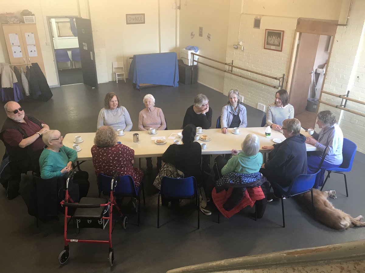KirkhamHenry's tweet photo. Brilliant Dancing for blind and visually impaired class today. Here they are having refreshments and a natter afterwards.Thanks to #sightsupport & @PaddyChandler #strongercommunities @CreativeRyedale @Handymag @visitmalton @ryedalelions @RyedaleConnect https://t.co/19ds5qaJWn