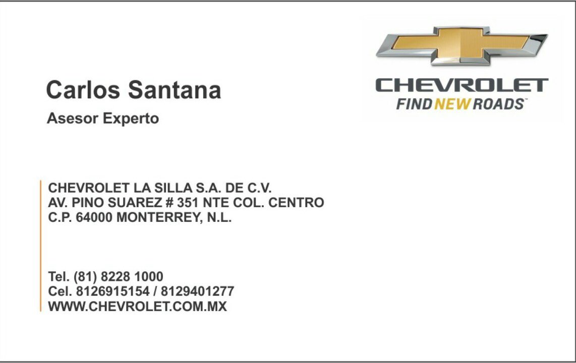 100tcYa's tweet photo. Nos han solicitado el contacto de los asesores de Chevrolet La Silla que nos invitaron y acompañaron anoche durante la transmisión del programa. 

Les dejamos sus tarjetas de presentación, díganles que van de parte de #Ya100tcCñora y les darán alguna promoción 😉 https://t.co/xIDg7PVEj2