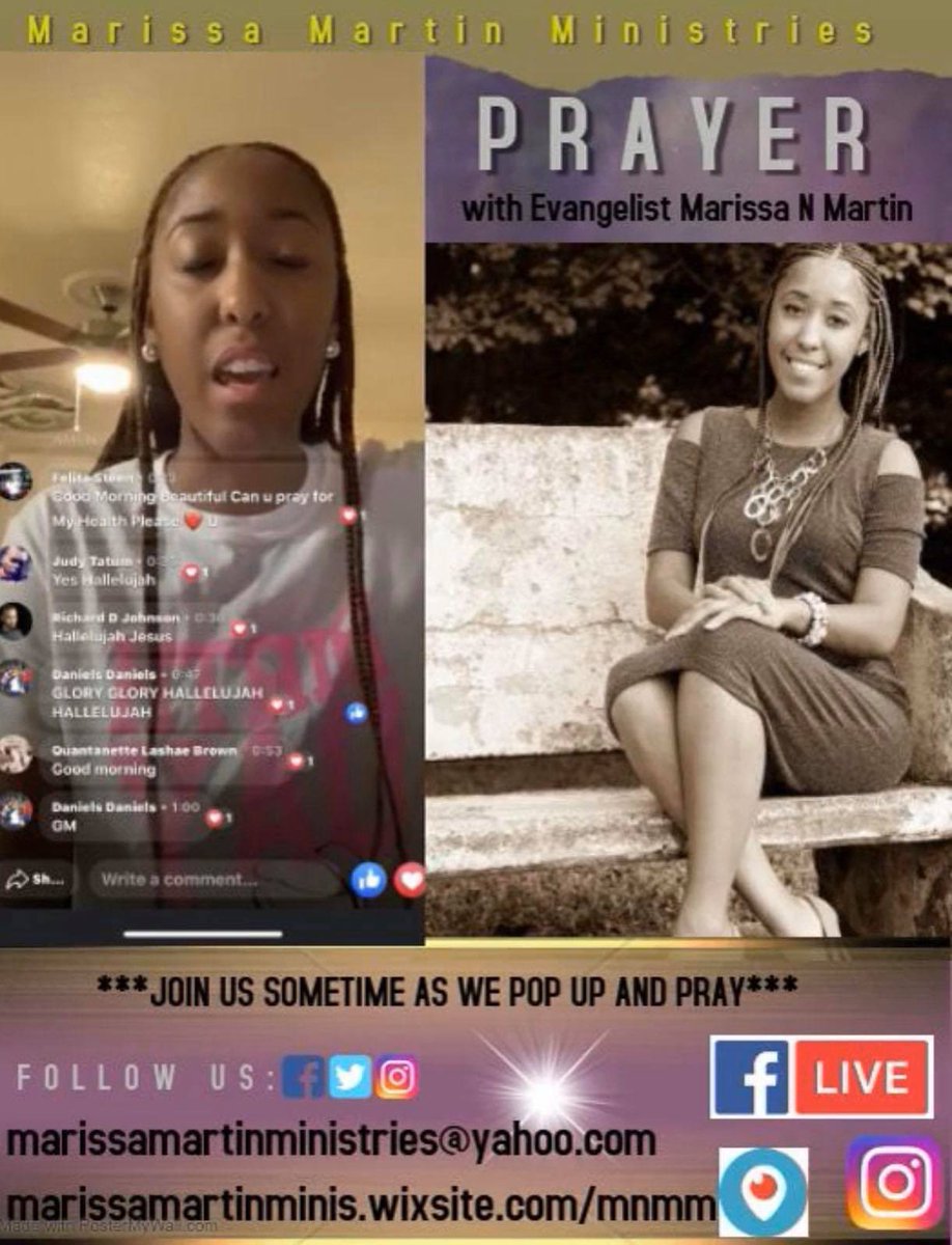 MissRiss__'s tweet image. The heavens are open!! &amp;amp; I am ready to go before the throne! Join us, tomorrow @9am, as we POP UP &amp;amp; PRAY!!!! #ScriptureAndPrayer
#FB #IG #Periscope #Live 🙏🏽🔥✨
-Evang Marissa N Martin #MMM 
Marissa Martin Ministries