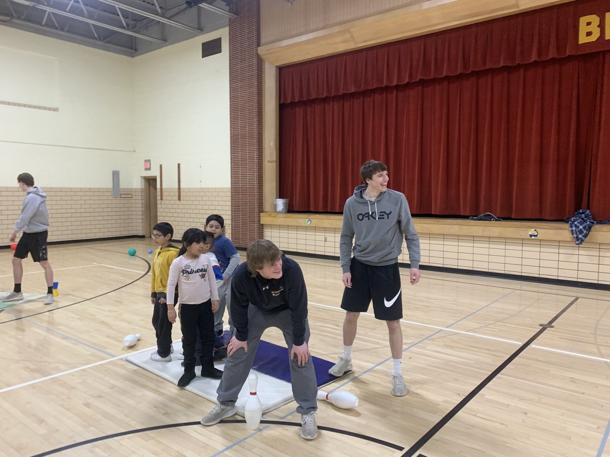 BH Boys BB Team enjoying 2nd grade PE class as they attended the BH Elementary Send-off