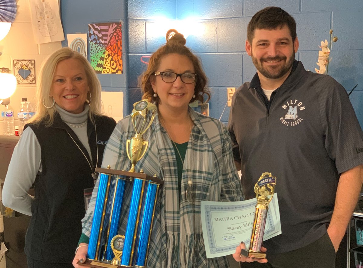 Milton Middle 6th Grade Math teacher Stacy Ellis and her students win the big trophy in February's MATHia Challenge! They not only led the school in growth, but also led the district overall. Congratulations to all our winners! <a href="/MiddleMilton/">Milton.Middle.School</a>  #BeAwesomeCabell #MyCabellSchools