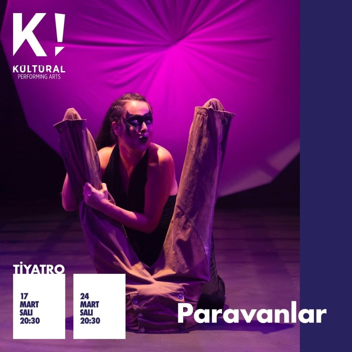 kperformingarts's tweet photo. P A R A V A N L A R, 17 Mart Salı Akşamı Saat: 20:30’da ve 24 Mart Salı Akşamı Saat: 20:30’da K! Sahne’de seyircisiyle birlikte nefes nefese oynamaya devam ediyor.  

Biletler @Biletix ve K! Sahne Gişe’de.
Rezervasyon: 0 212 281 81 55
Biletix: https://t.co/otXXFEMKSm…

#tiyatro https://t.co/SQh92RiXsp