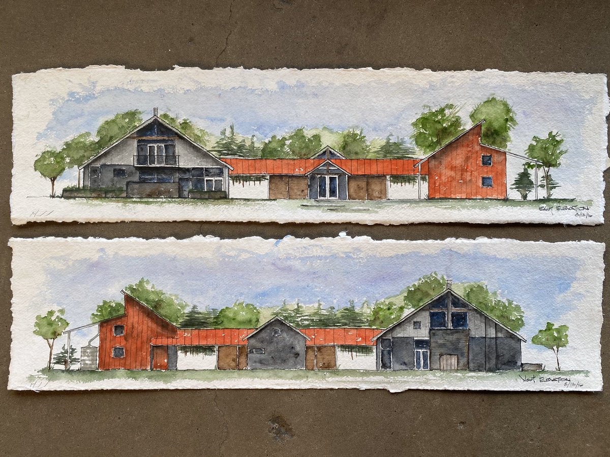GGOArchitectsUS's tweet photo. #GGO is comprised of #artists as much as #architects. We prefer to give our clients #handdrawn #sketches or #watercolors to #foster the #feeling of a project before we begin. (Pictured, our watercolor of one of our #residentialdesigns in #northtexas) https://t.co/MaEnsxeXGz