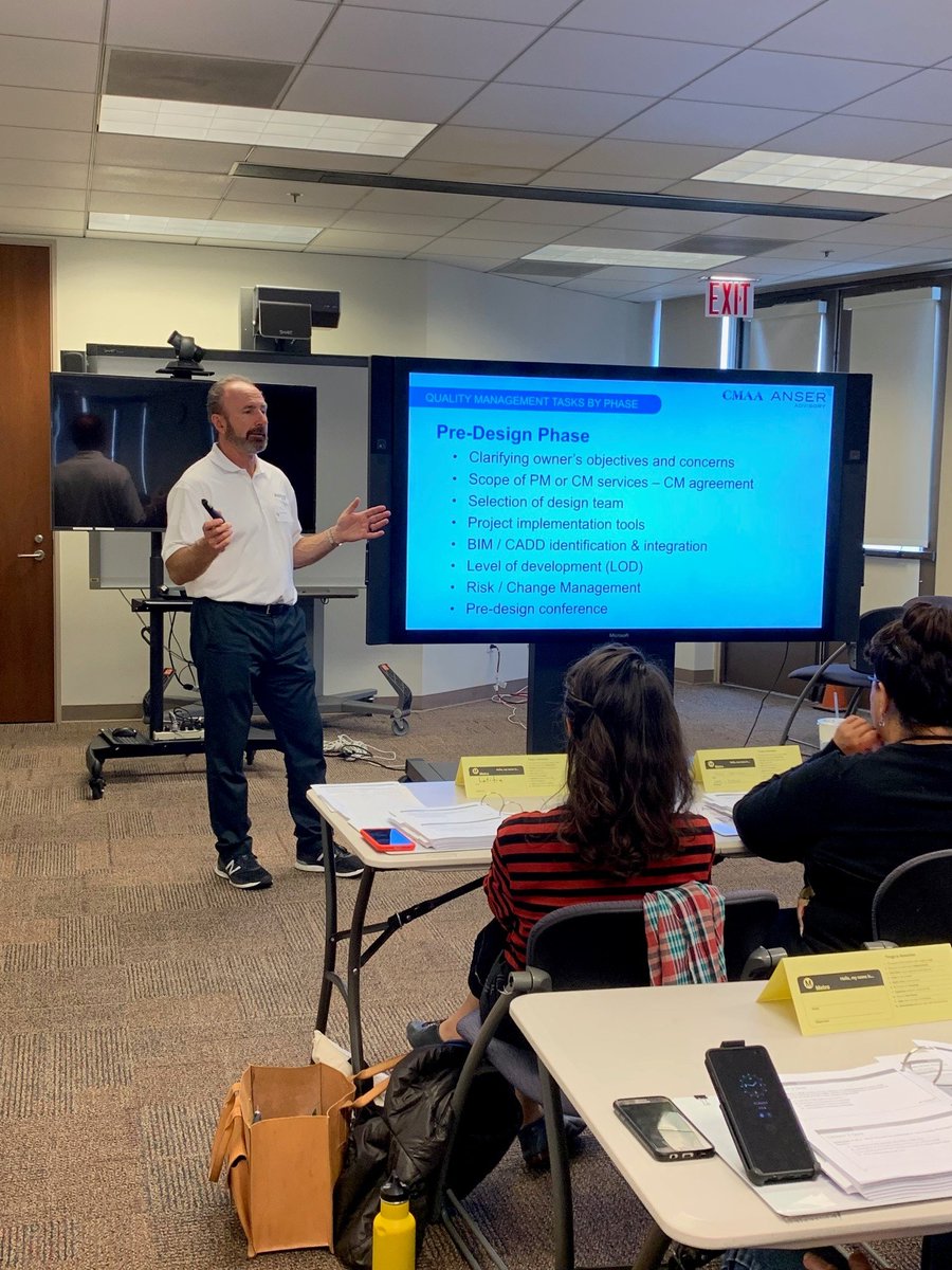 AnserEducation's tweet photo. On the 3rd and final day of @Anser_Advisory being @metrolosangeles teaching Professional Construction Management concepts, Stephen Mutch and Paul Buckley went over Cost, Quality, and Risk Management as well as Building Information Modeling (BIM). https://t.co/CwJ69lUOyT