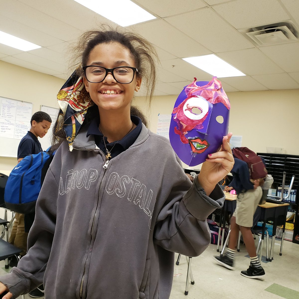 MrsDekkan's tweet photo. A little late,  but finishing up! @21stcclcMrs #MardiGras #steam #artseducation https://t.co/0nOFBR51ed