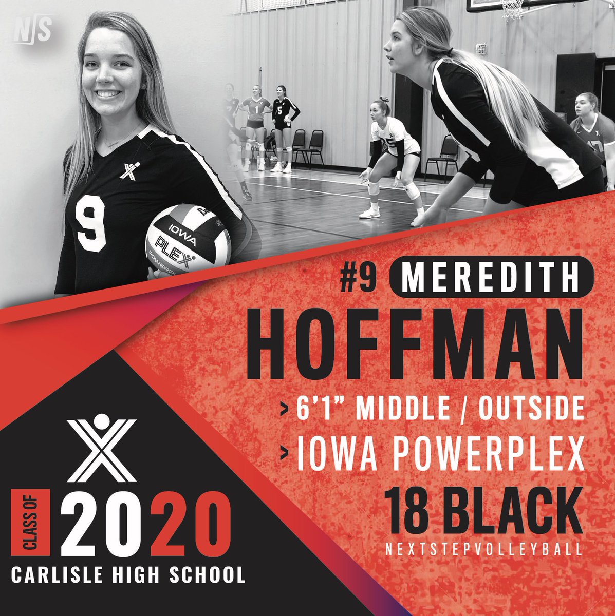 NextStepVball's tweet photo. @meredithhoff124 another great player on IOWA Powerplex 18 Black. A physical pin hitter that can also play middle. @iowapowerplex @sportsplex_west She is an uncommitted senior looking to play at the next level and would be a great edition to your team. https://t.co/452Yg6MJNY