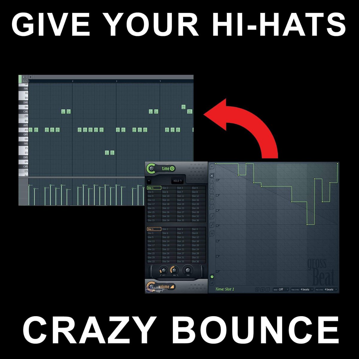 ProducerVibes's tweet image. Quick tip how to give your hi-hat a crazy bounce
.
Try adding a Gross-Beat preset that you find that work&apos;s best for your hi hat pattern. Adjust Time around 20-44%
.
If anyone know more tips how to sound your hi-hat more interesting please share it with each others
#beattutorial