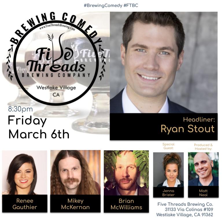 mattnealcomedy's tweet photo. #FF Tonite's #BrewingComedy @5ThreadsBrewing w/ @StoutRyan @mikeymckernan @BrianMcWilliams @NeNeGooter @jennabrister &amp; @_SamGoldstein #FirstFriday!! https://t.co/KdIdOQS49m