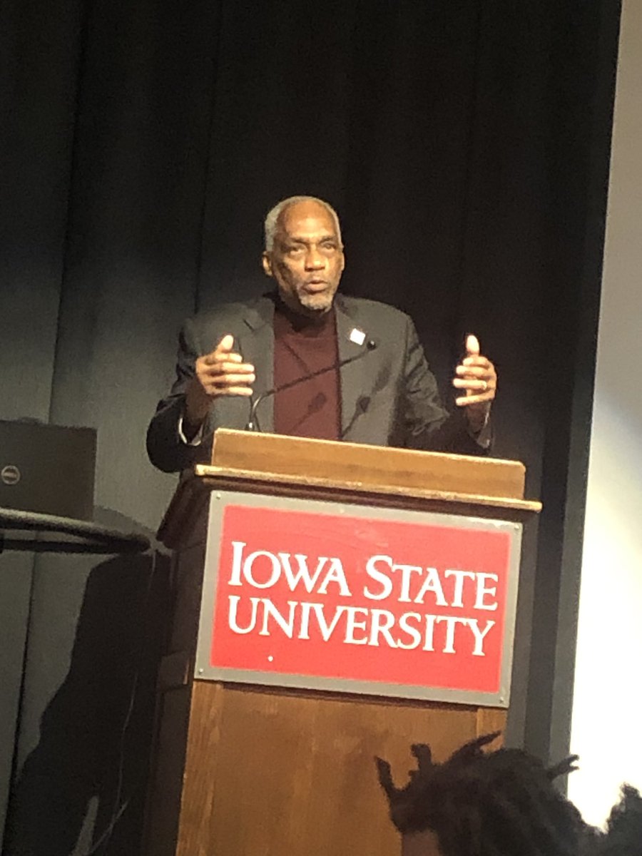 crjones121's tweet photo. Dr. Thomas L. Hill giving closing remarks for today’s program telling us how the Iowa State Thomas L. Hill Conference on Race and Ethnicity (ISCORE) got started. #history #ISCORE2020 #thanksDrHill #20thanniversary https://t.co/D6iQgVvWiv