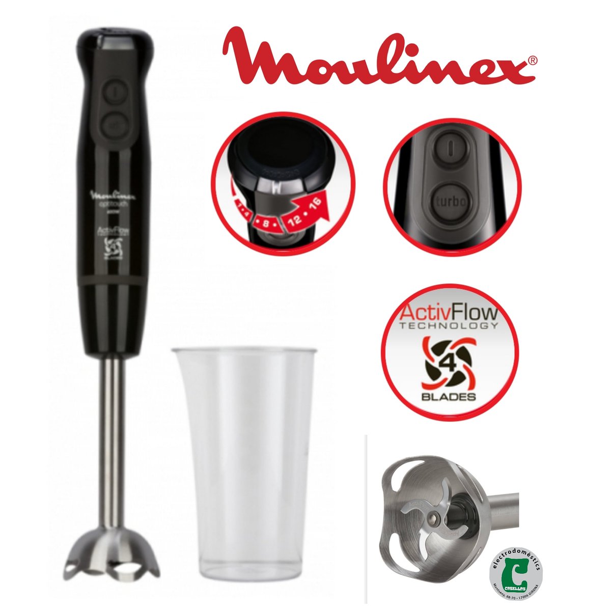 CASELLAS_Gi's tweet photo. Batedora Moulinex Optitouch. 16 velocitats i 600 W de potència. Única amb 4 fulles d'acer inoxidable. Optitouch ofereix una capacitat de barreja excepcional.
#motiuspersortir #batedora #moulinex #sopes #Smoothy #menjarsa #etselquemenges #smoothie #Girona #SantaEugèniadeTer https://t.co/QptnImqQVi