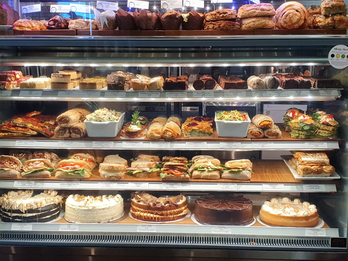 CCMerivale's tweet image. It's the weekend and our food cabinet is filled to bursting with yummy stuff - everything from a sweet treat to have with coffee to a delicious lunch. Vegan and gluten-free tastes also catered for!