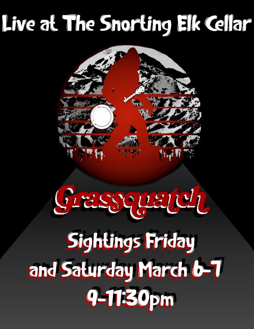 SnortingElk's tweet photo. We have a familiar but new face in the Elk this weekend!
Grassquatch will be joining us (you might know them as Ooujh) 
They will be playing on Friday the 6th and Saturday the 7th from 9pm-11:30pm! https://t.co/qU27lcyXpp