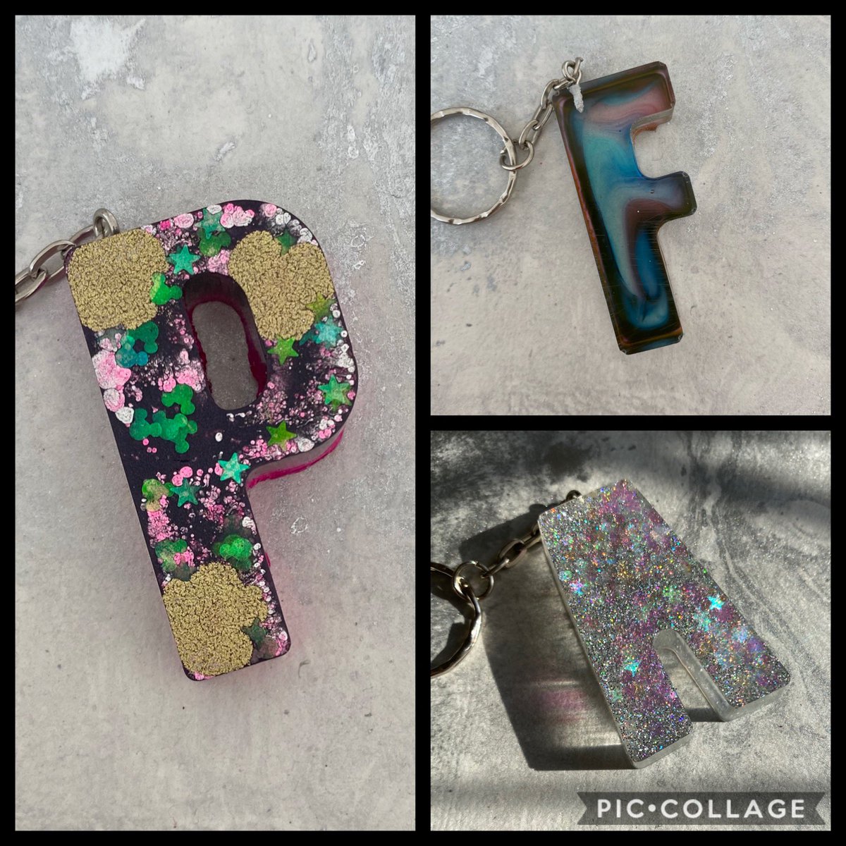 WiddopgemsC's tweet photo. These went into my Etsy shop I can do any letter :) #etsy #etsysellers #etsyshop #resin #resinkeyrings #keyring #homemade #handmade #widdopgems https://t.co/CTez4sZBte