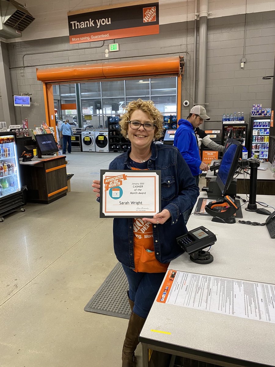 Congratulations Sarah. Cashier of the Month  <a href="/AnnaTHD4617/">Anna</a> <a href="/kattyniner/">kathy</a> <a href="/GLOCHy/">Gloria</a> <a href="/RC_Bowman/">RC Bowman</a>