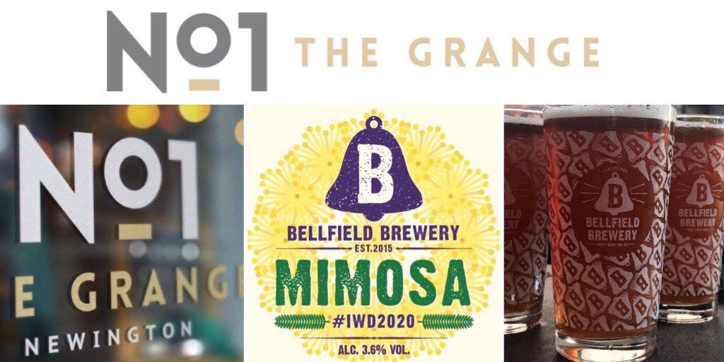 Cask alert 🚨! Our limited edition ‘Mimosa’ beer, brewed for International Women’s Day is pouring at No. 1 The Grange this weekend. Named after the symbol of #IWD is a beautiful golden ale brewed by the women of Bellfield. <a href="/NO1THEGRANGE/">No.1 The Grange</a> #IWD2020  🍻