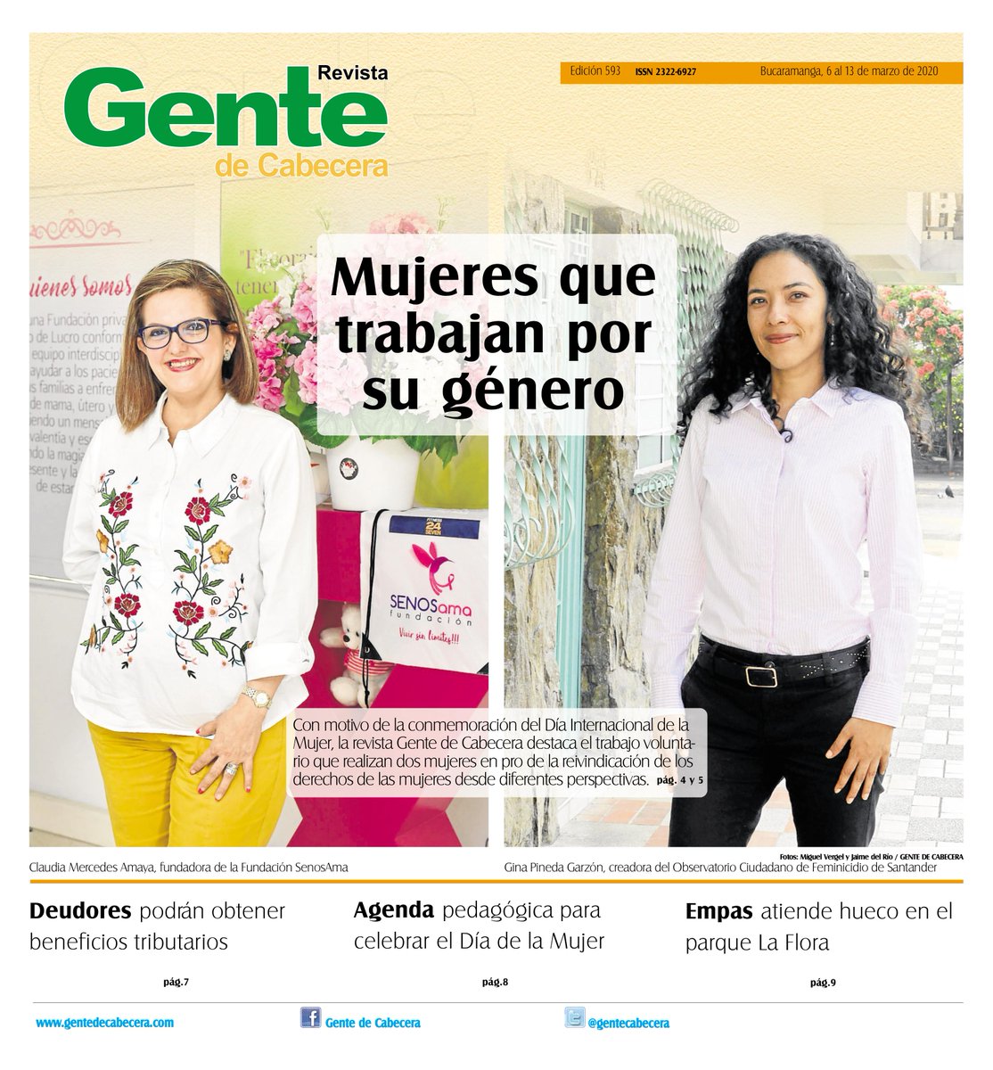 GenteCabecera's tweet photo. [PORTADA]
¡Una nueva edición de Gente de Cabecera está circulando! En esta oportunidad rendimos homenaje a dos mujeres que trabajan por su género, en el marco del Día Internacional de la Mujer 📰👩🏻. 
*Recuerde que puede leer este y más temas en https://t.co/QiM3Unvssv 📲💻. https://t.co/r4ZiSG1has